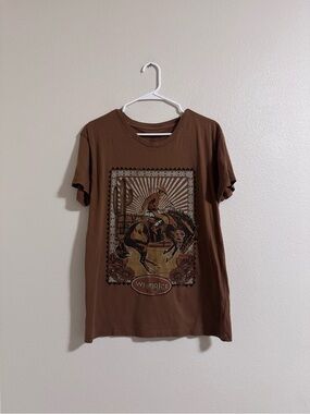 Wrangler Tan/Brown Crewneck Logo Tee